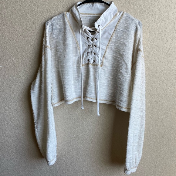 Urban outfitters sweater crop top w laceup front - Picture 2 of 8